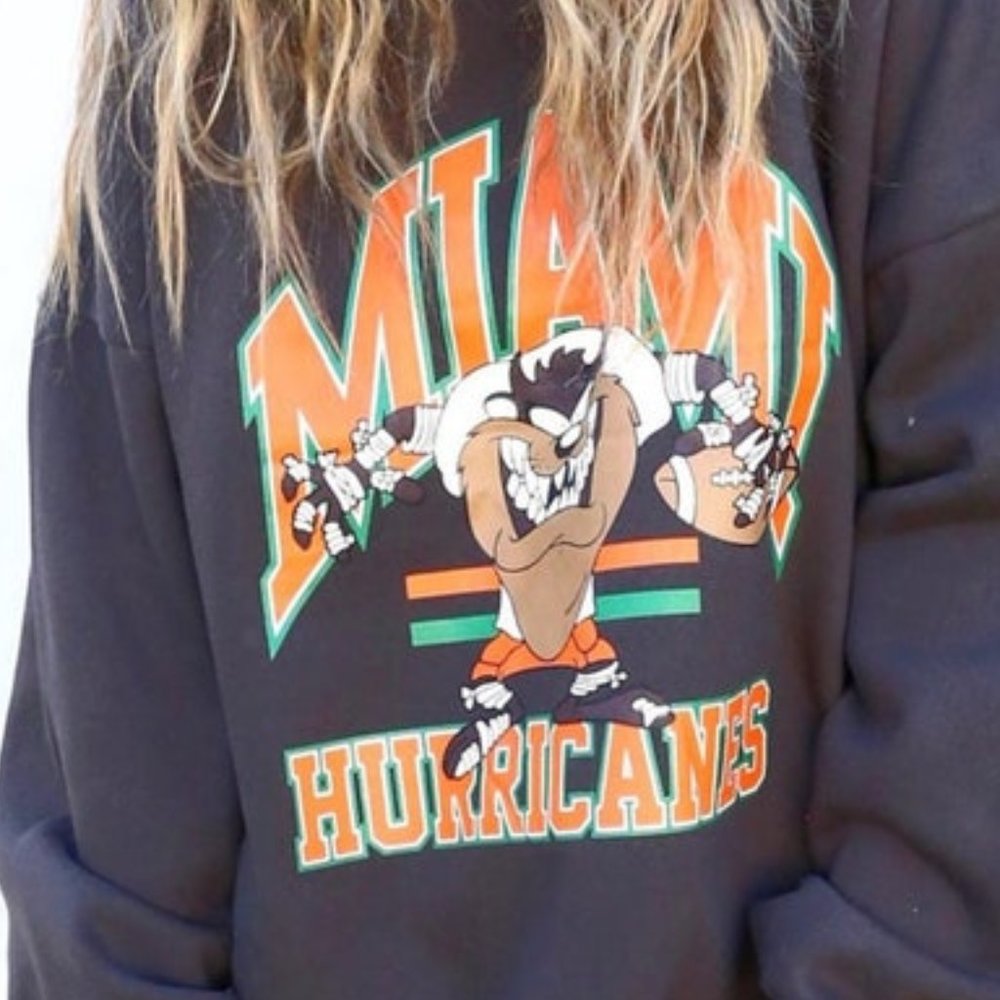 Vintage NCAA Miami Hurricanes Looney Tunes Taz Shirt, University Of Miami Shirt, - Picture 2 of 2